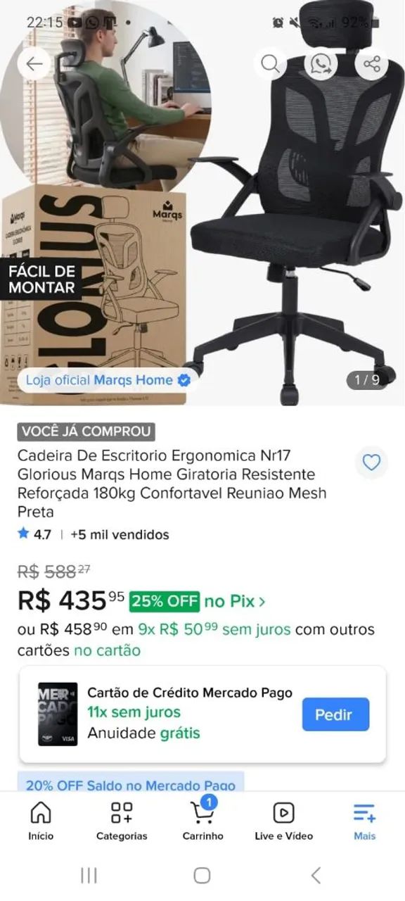 Cadeira Ergonômica  - Foto 5