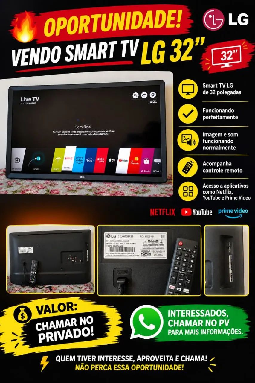 Vendo tv Smart LG 32 