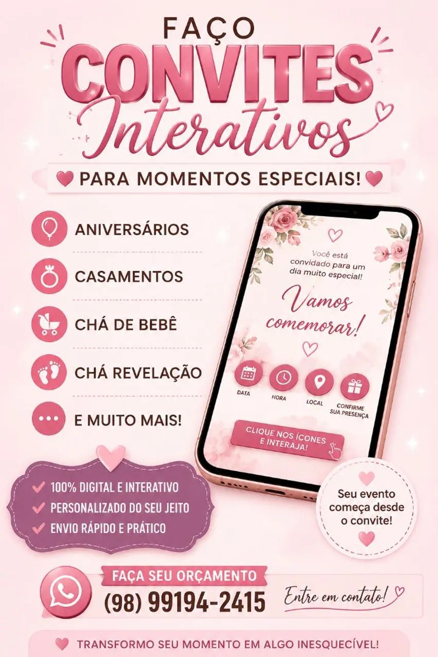 Faço convites interativos para festas