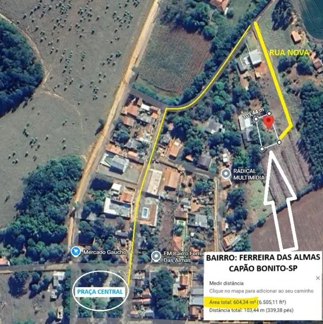 Terreno 600m2 em Capão Bonito-SP