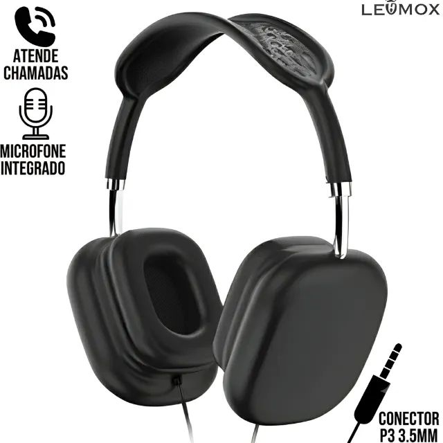 Headphone com Fio Microfone P3 3.5mm Lehmox - LEF-1079  - Foto 2