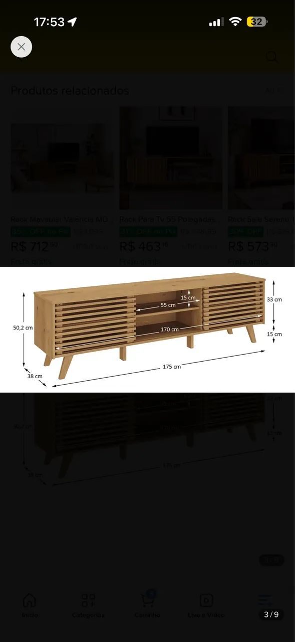 Rack para Sala  NOVO- Estou de Mudança - Foto 3
