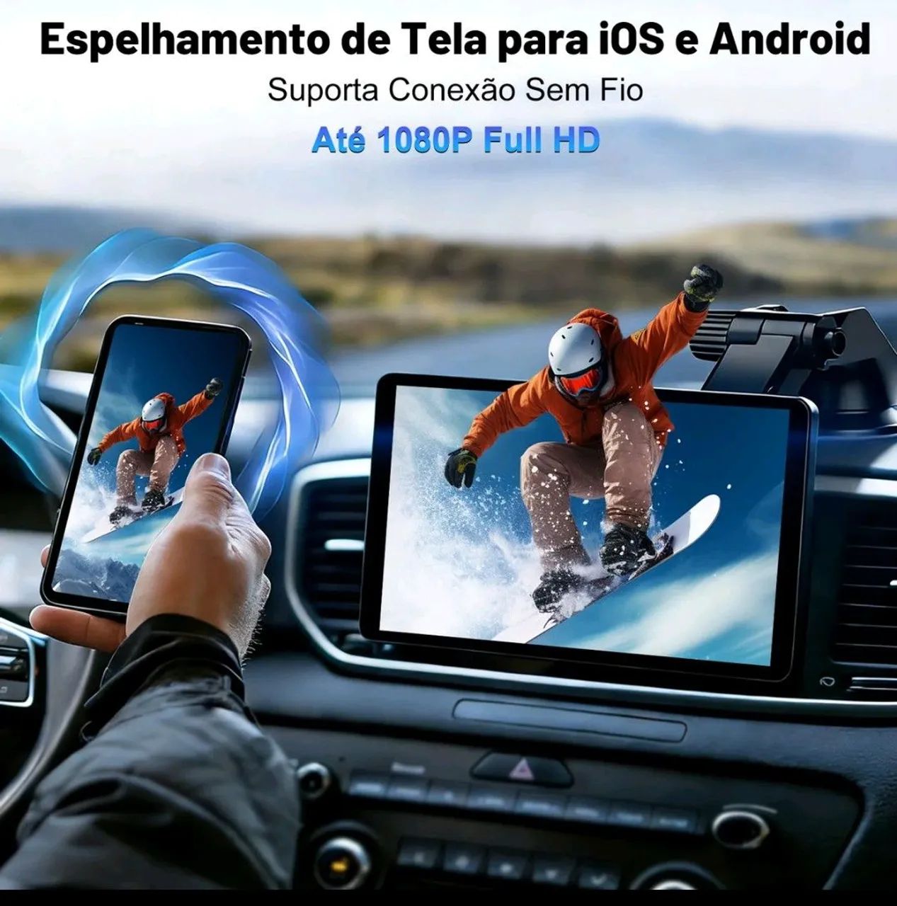 Tela touch carplay sem fio de 7 polegadas para carro  - Foto 4