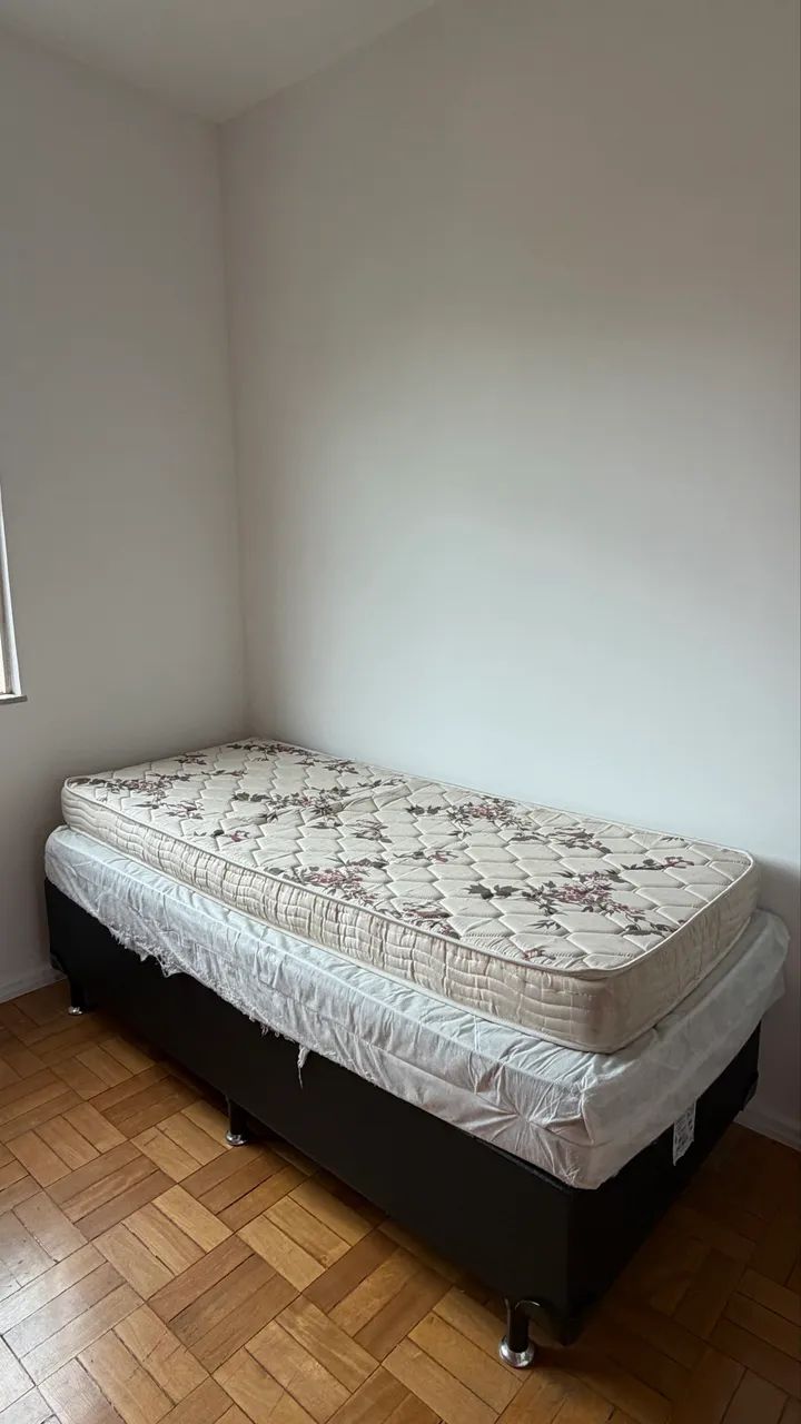 Cama box solteiro ortobom + colchão 