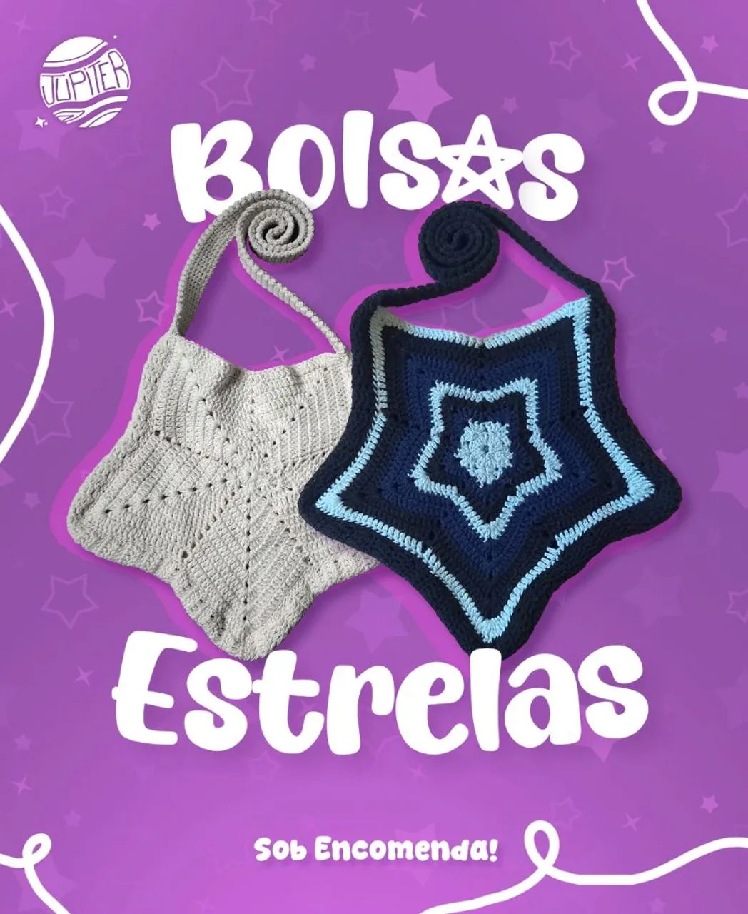 Bolsa de Crochê Estrela