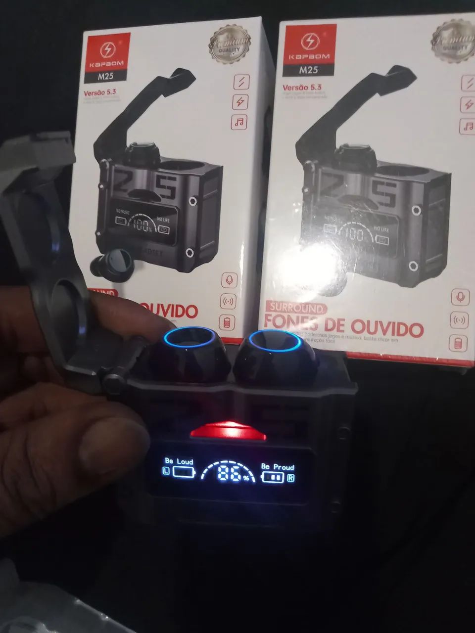 Fone via bluetooth modelo M25 Versão 5.3