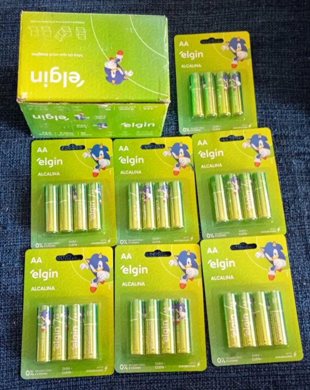Caixa C/ 7 Blisters C/ 4 Pilhas AA Cada Alcalinas Elgin Sonic