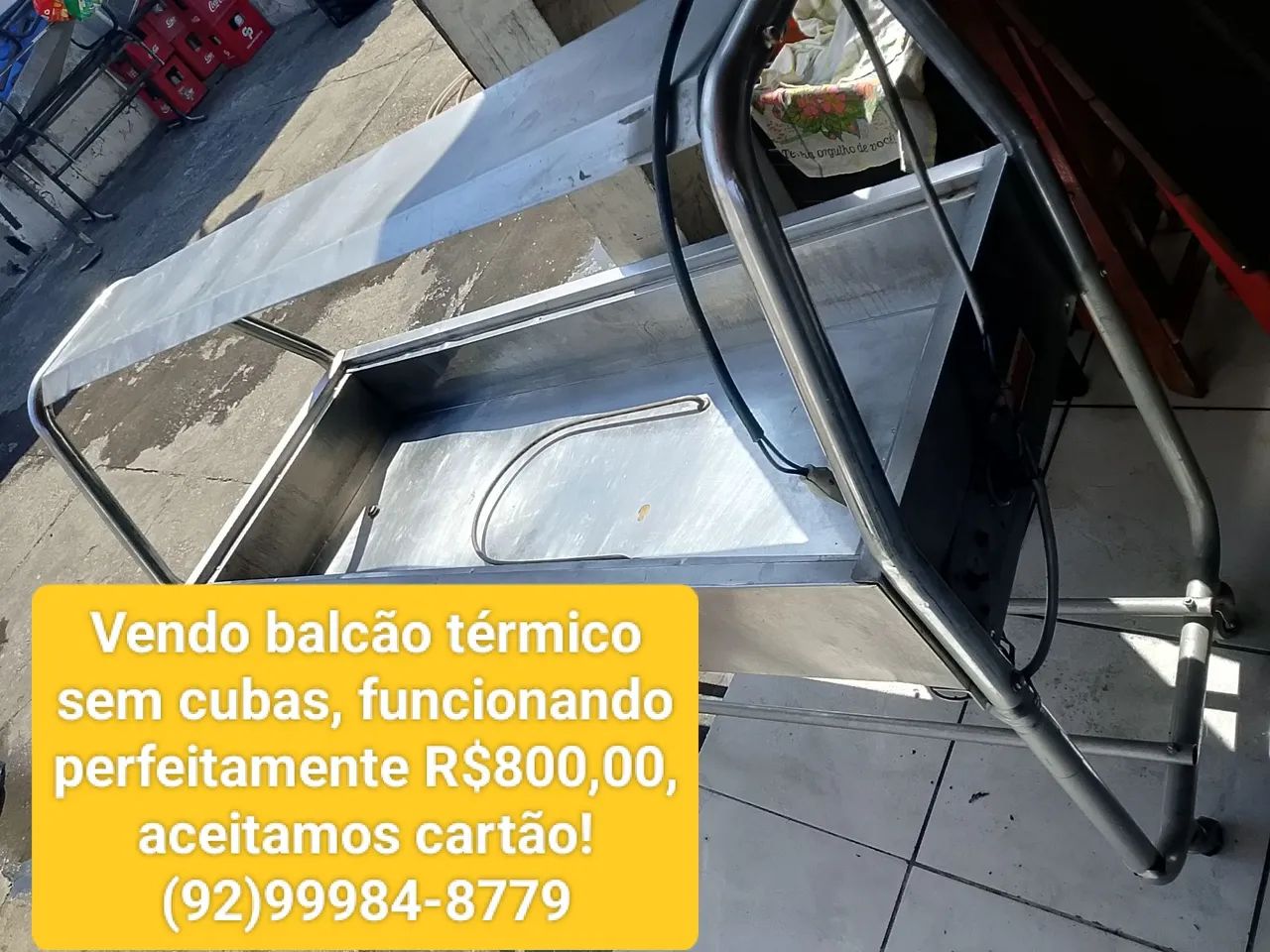 Vendo balcão térmico sem cubas.