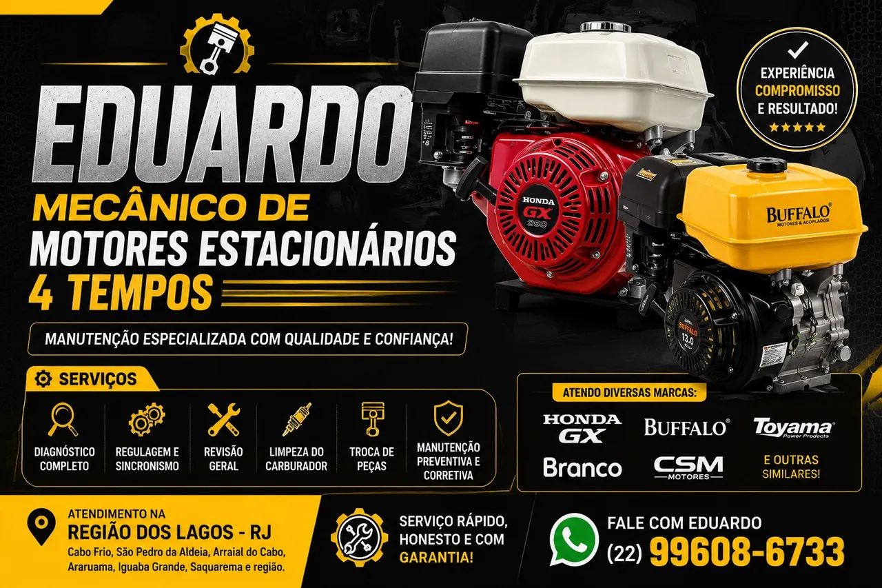 Mecânico de motor 4 tempos estacionário 