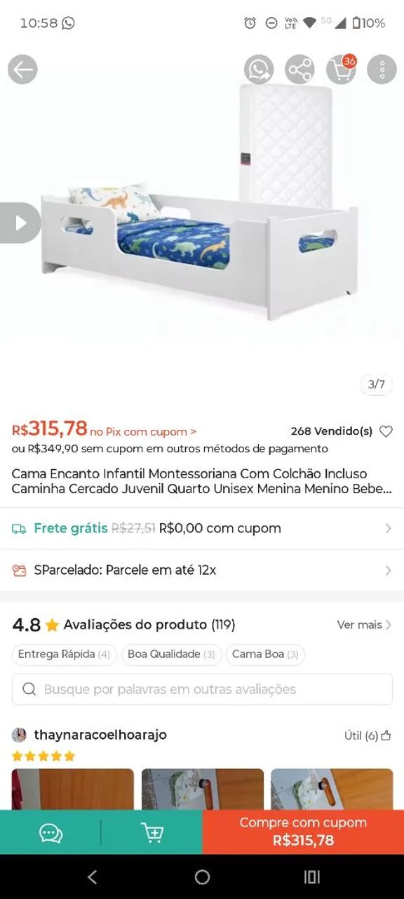 Vendo cama infantil com colchão  - Foto 2