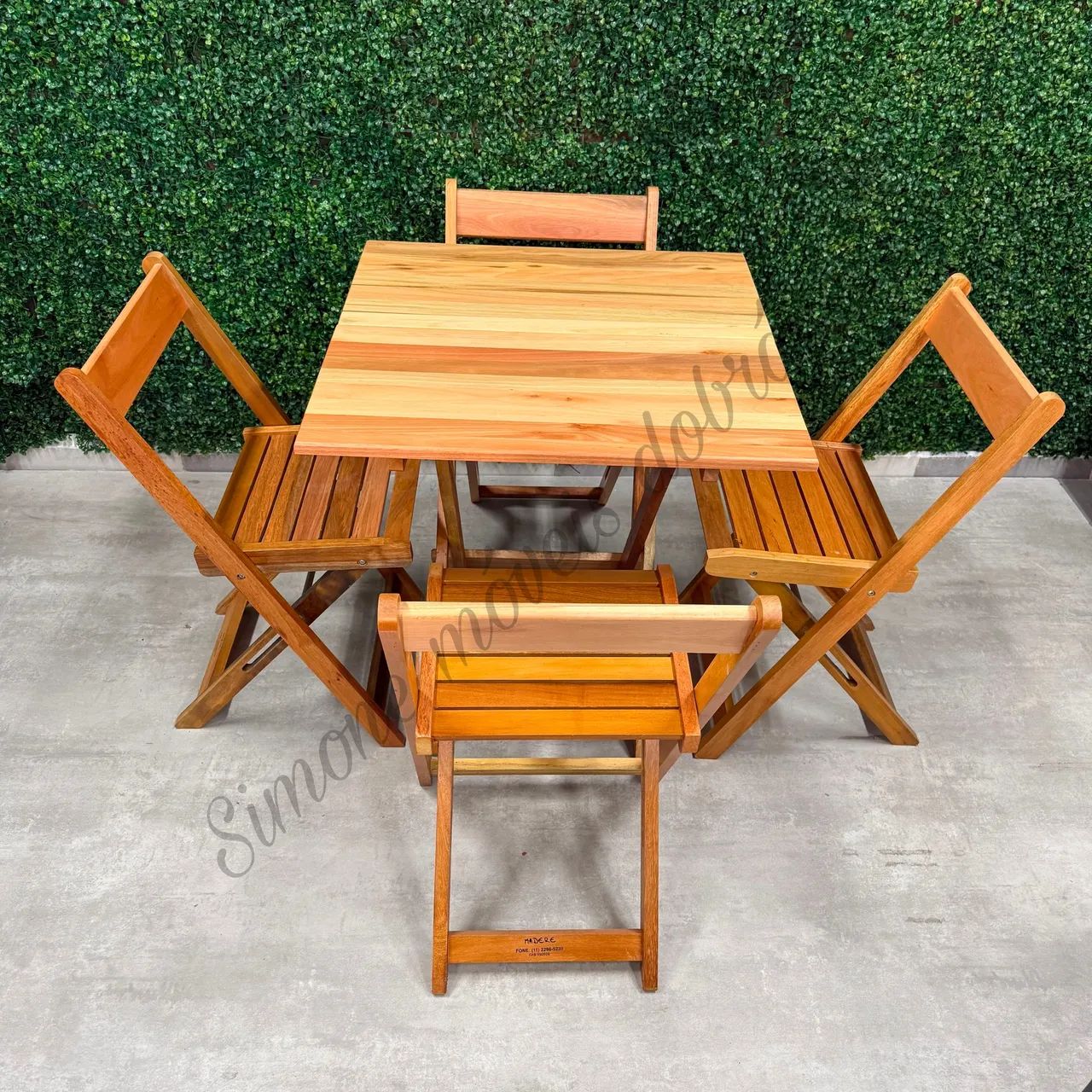 Conjunto de mesa 70x70 dobrável com cadeiras madeira - Foto 5