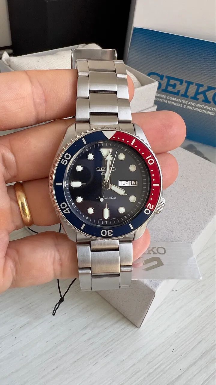 Relógio Seiko 5 Sports Pepsi SRPD53 Automático - Full Set (Com Caixa e Tag) - Foto 2