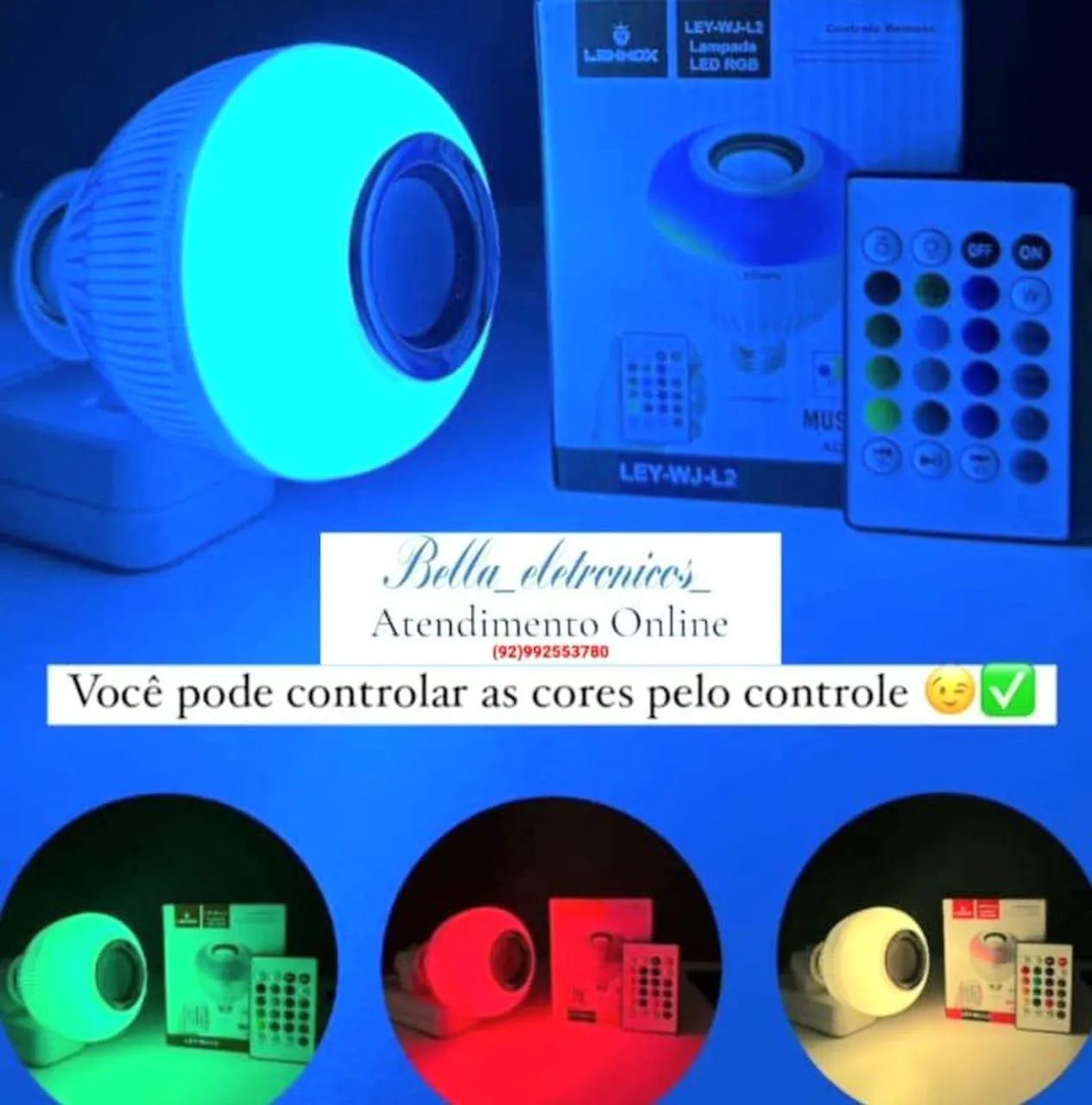 LÂMPADA LED BLUETOOTH MUSICAL COLORIDAS  - Foto 3