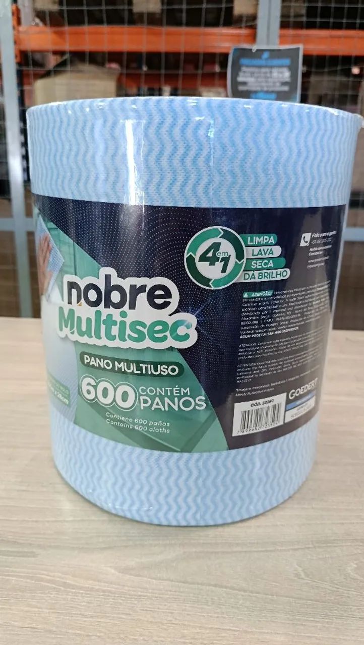 Pano Multiuso Sintético Nobre Multisec 600 panos azul Seca Limpa Absorvente Frete Grátis
