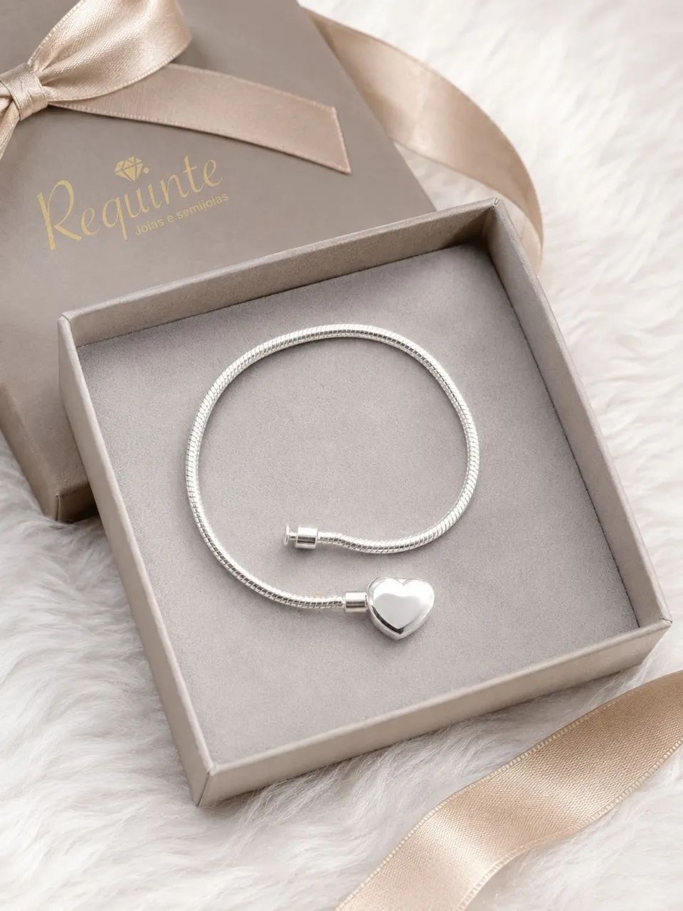 PULSEIRA PRATA 925 para BERLOQUE fecho CORAÇÃO LISO - Foto 3