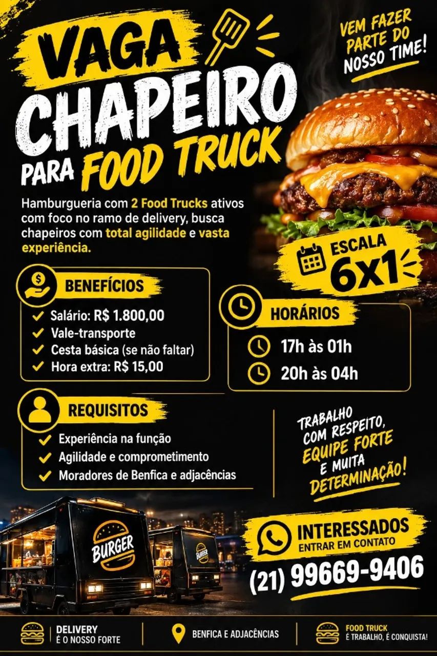 Chapeiro para Food Trunk Início 03/09