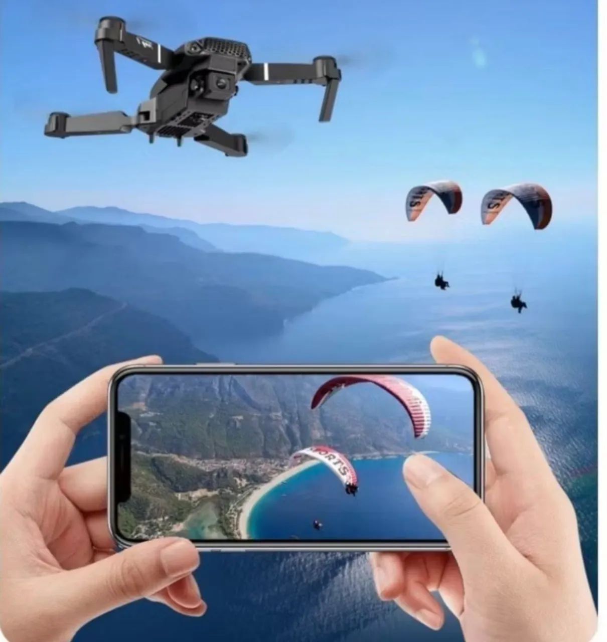 DRONE E88 PRO COM IMAGENS EM 4K - Foto 3