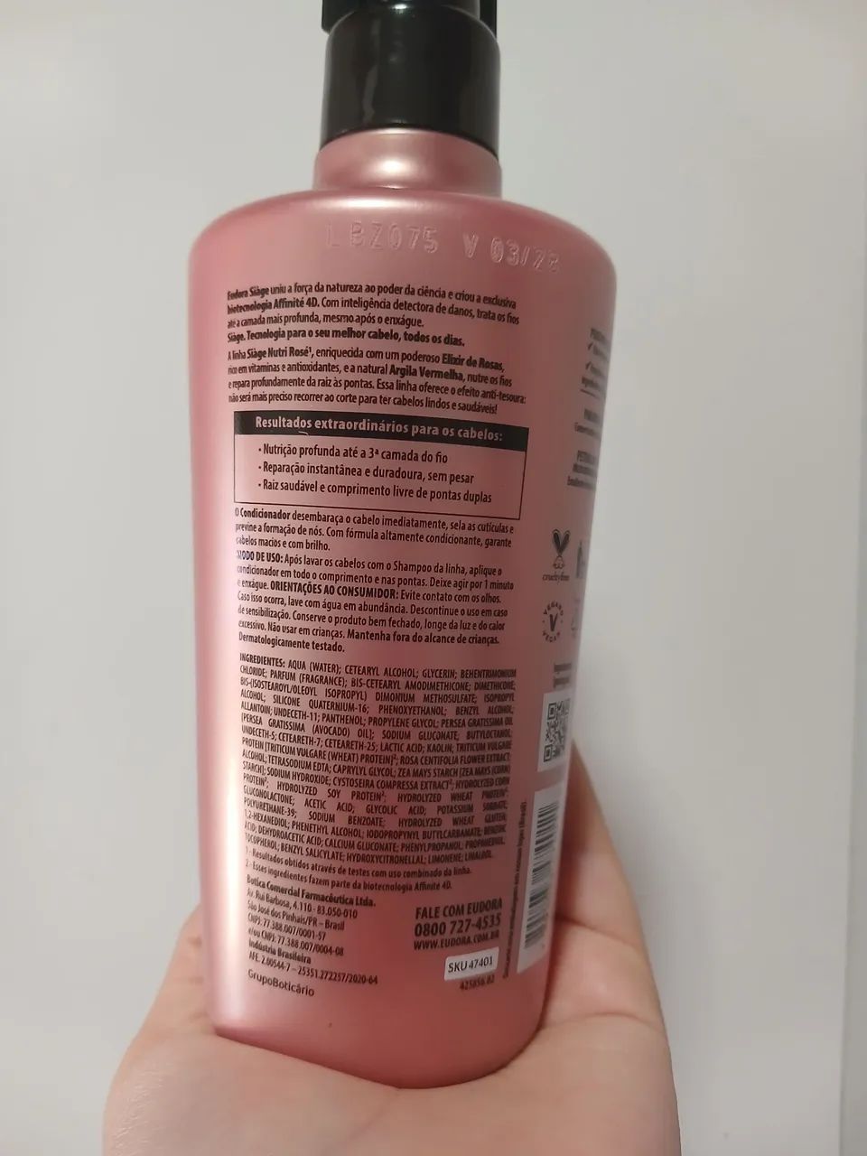 Condicionador Eudora Siàge Nutri Rosé 400ml - Foto 4