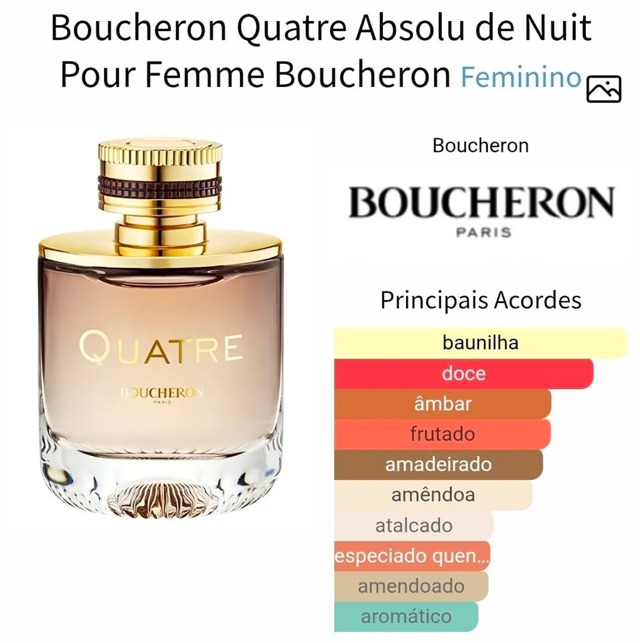 Perfume Boucheron Quatre Absolu de Nuit Pour Femme 100 ml - Foto 5