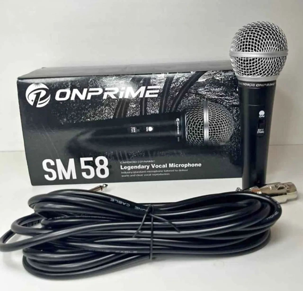 Kit 2 microfones SM-58 profissional com fio 5 metros