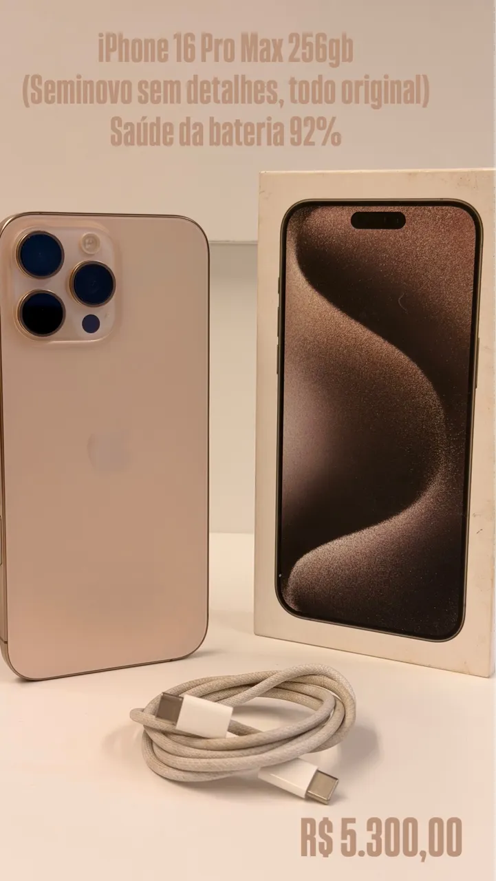 iPhone 16 Pro Max 256GB バッテリー100% iPhone 16 pro Max 256GB Bateria 100% - Celulares e Smartphones
