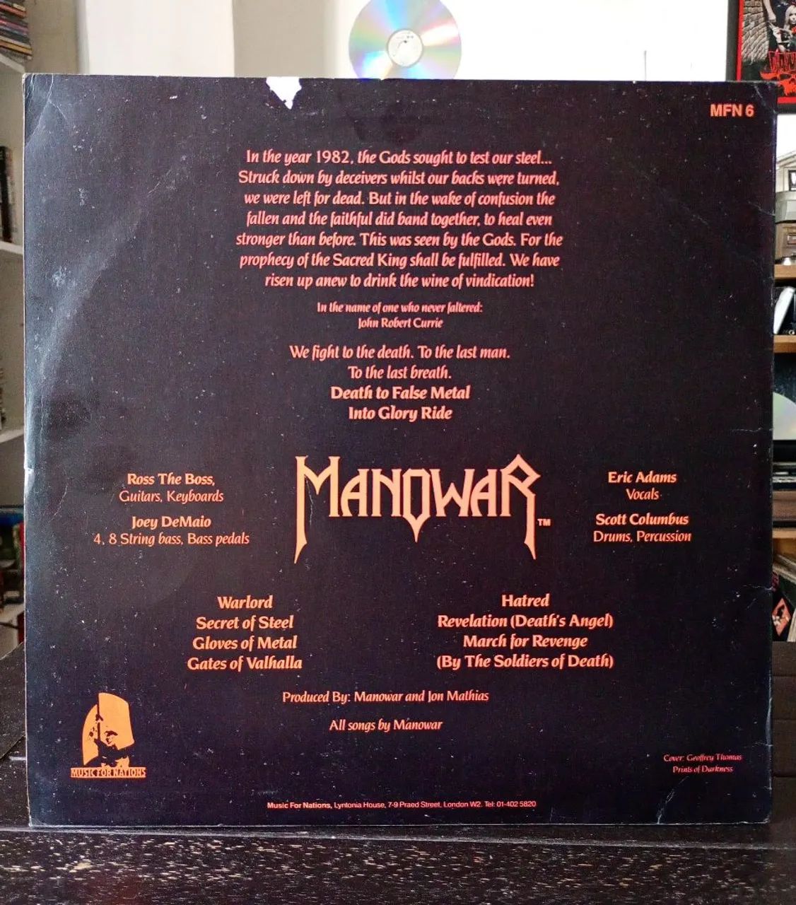 LP MANOWAR Into Glory Ride Vinil Importado  - Foto 4