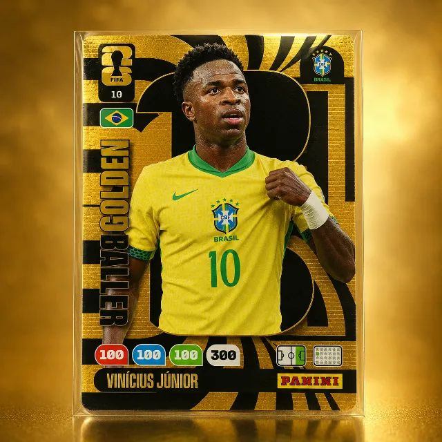 Card Golden Baller Vinícius Júnior Panini Adrenalyn XL FIFA World