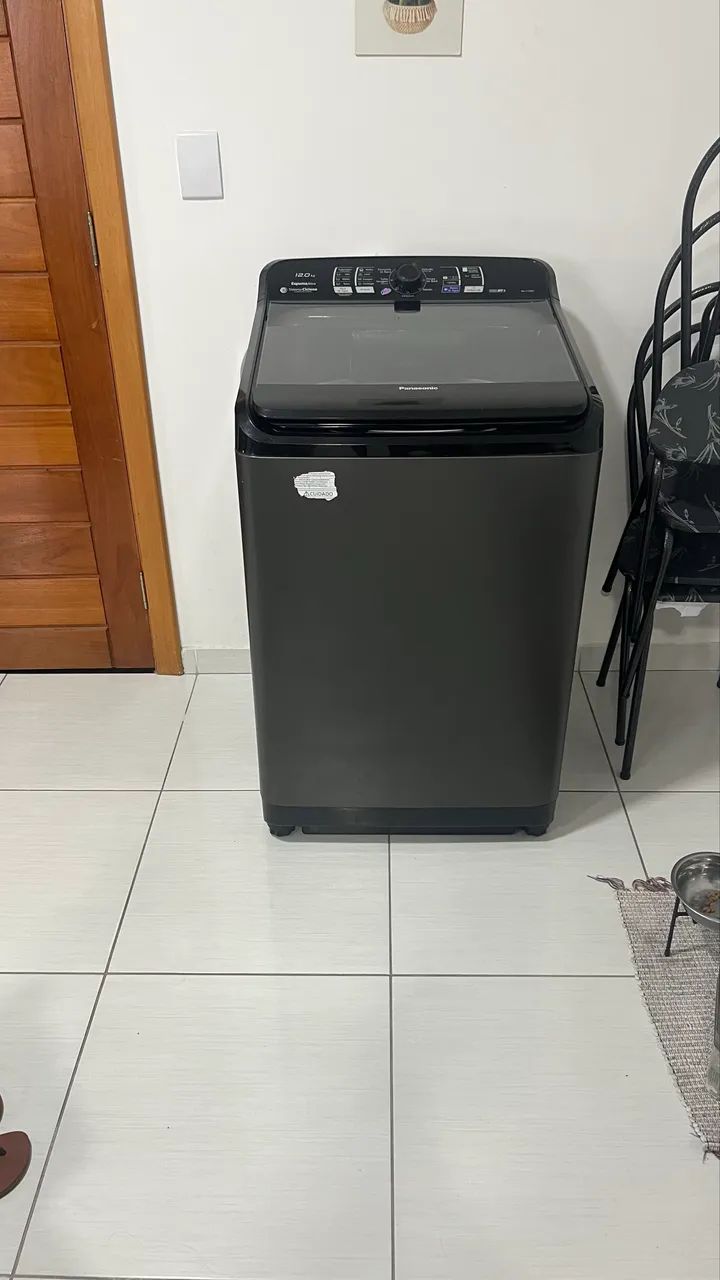 Lava roupas 12kg Panasonic preta  - Foto 3