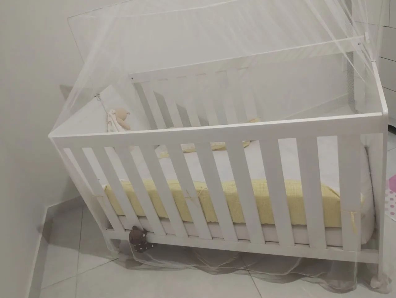 Berço Funcional 3 em 1 Com Colchão e Rodinha.