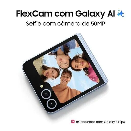 Galaxy z flip6 256gb 12gb ram lacrado cinza - Celulares e