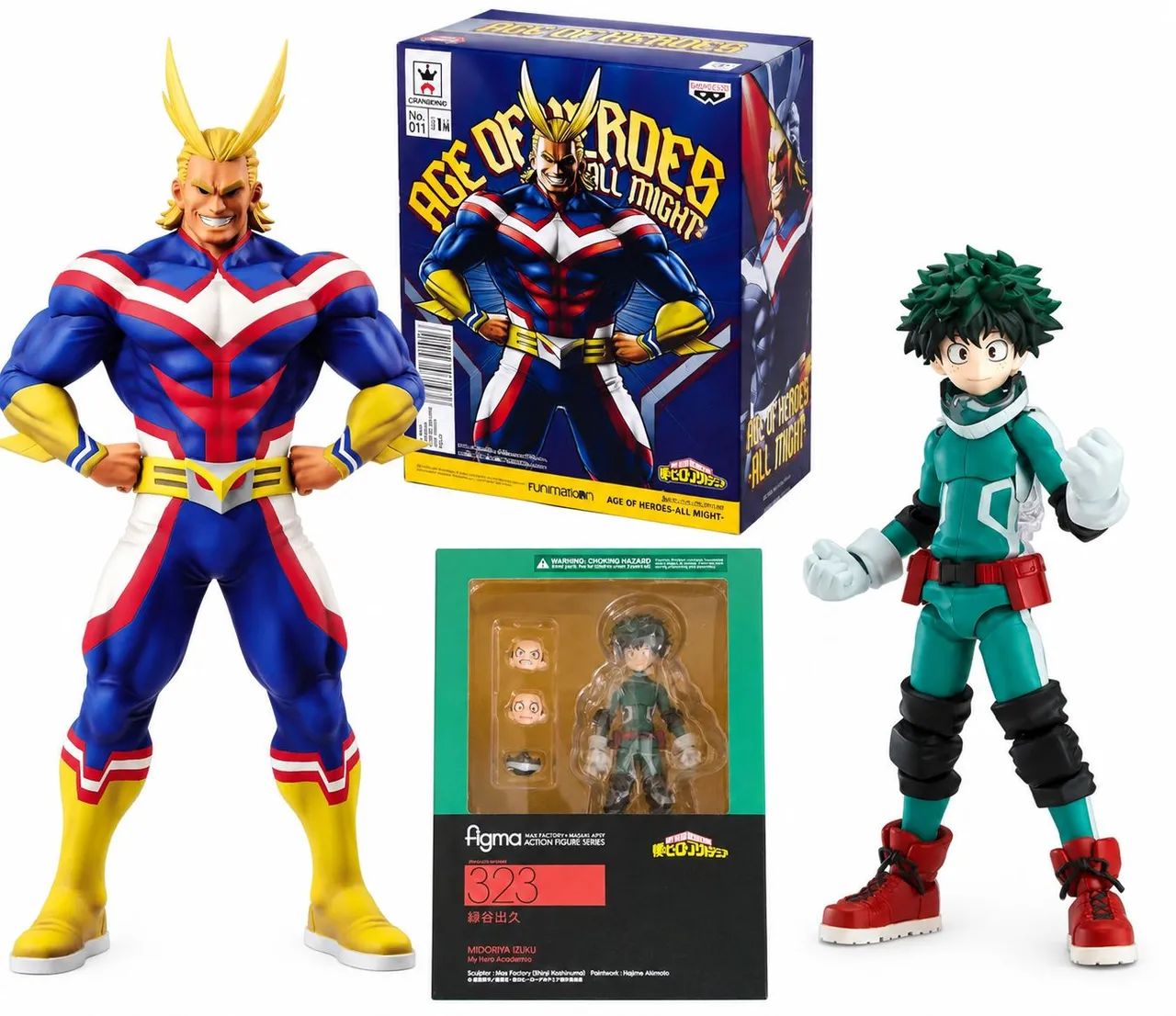 MIDORIYA FIGMA + ALL MIGHT BANPRESTO 