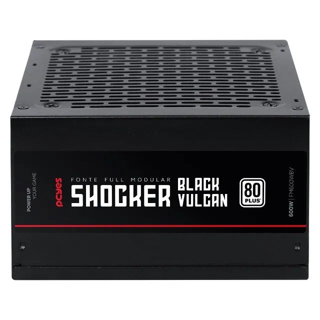 FONTE GAMER 600W PCYES SHOCKER FULL MODULAR 80 PLUS WHITE BLACK VULCAN NOVA! - Foto 3