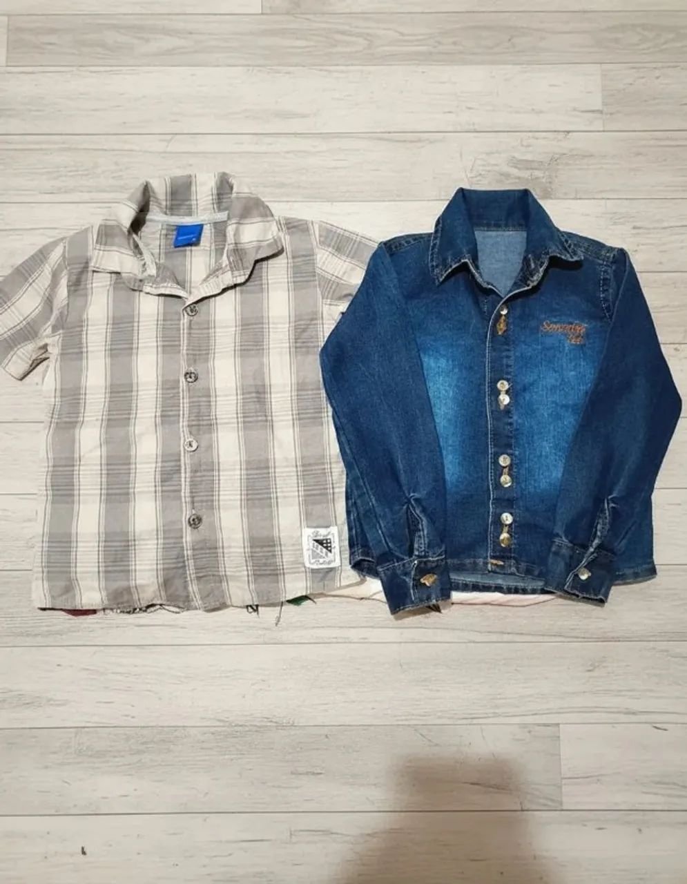 lote com 2 camisas infantis menino