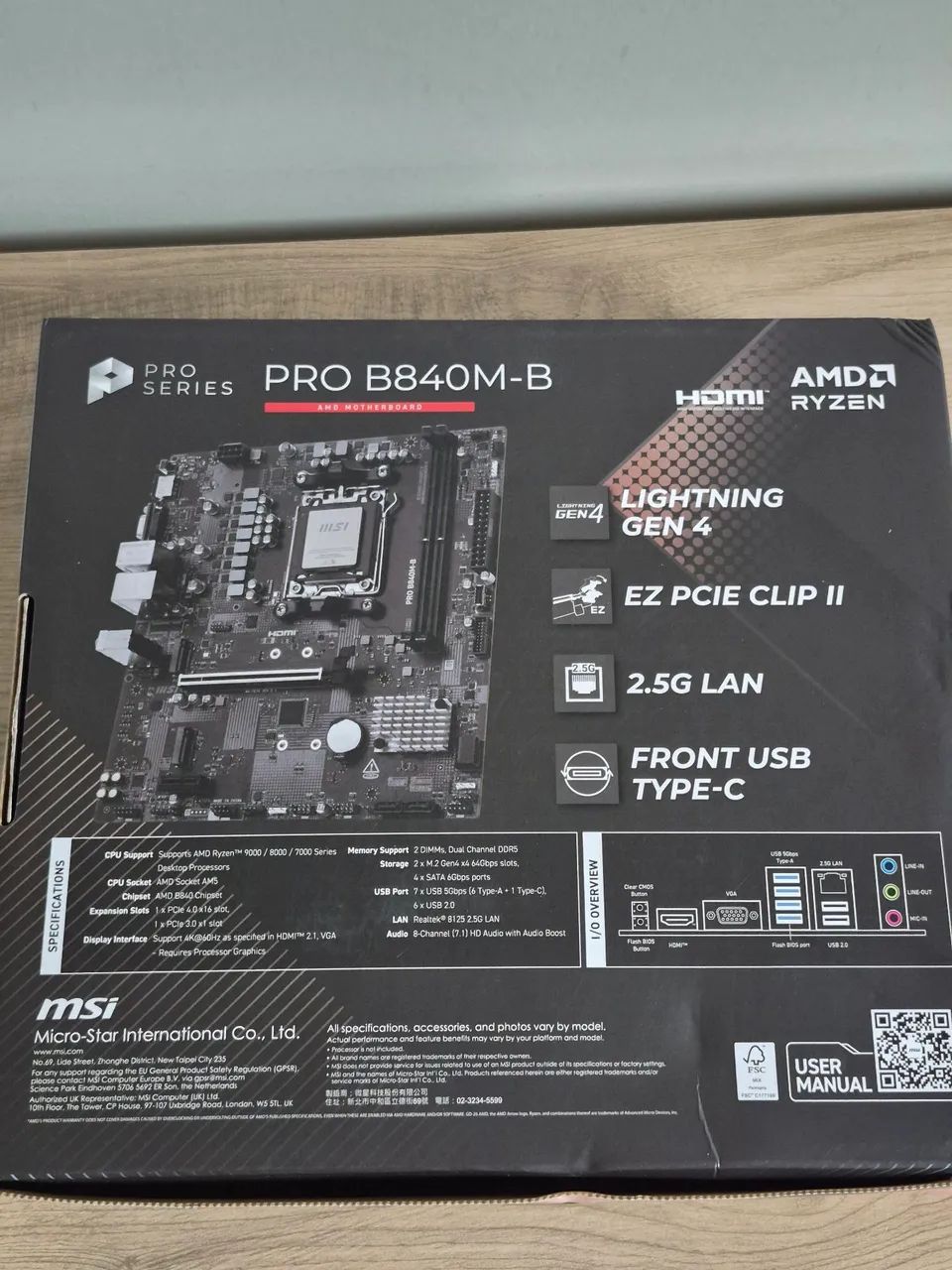 Placa Mãe B840M-B Msi Am5 Matx - Nova - Foto 2