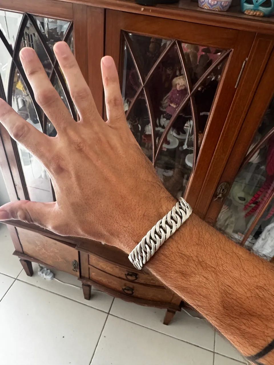 Cordão e pulseira de prata - Foto 4