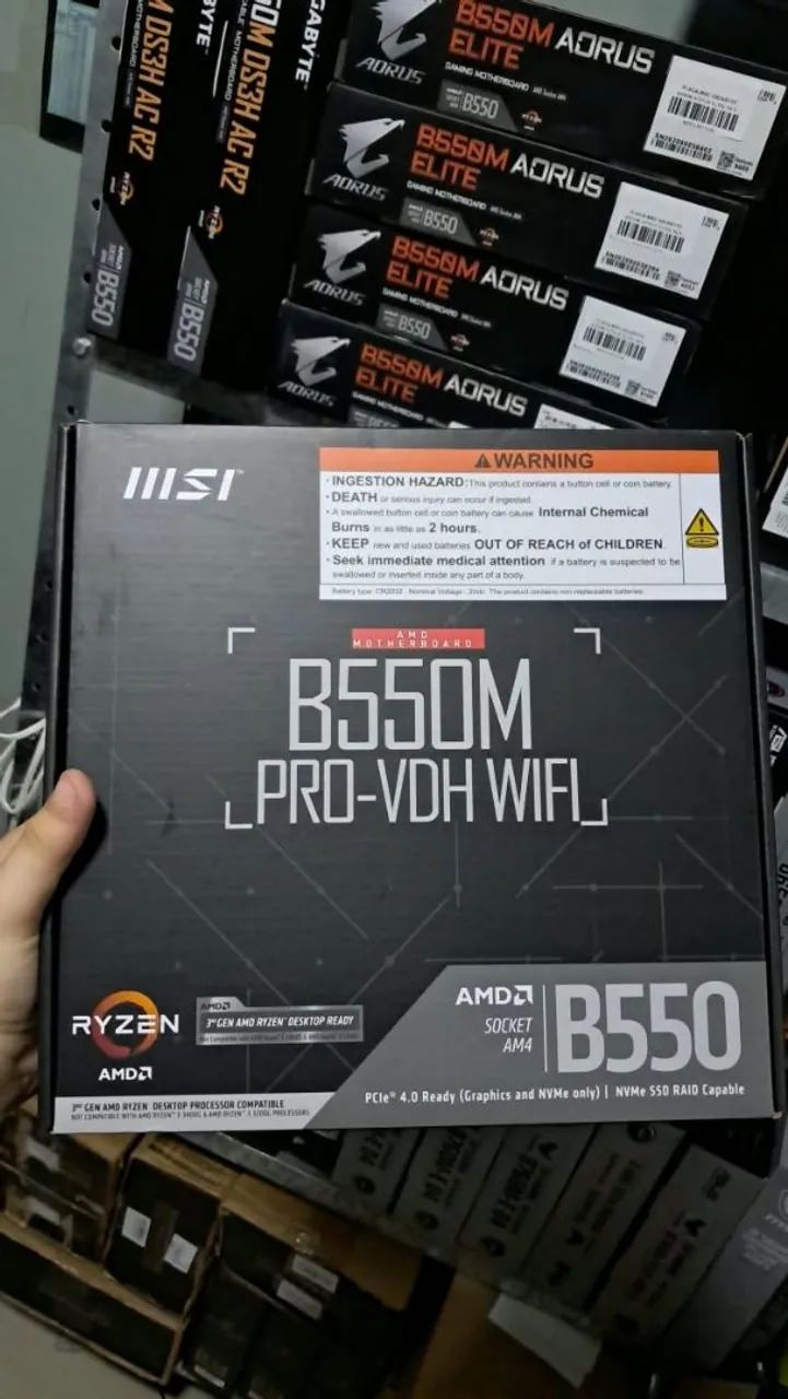 PLACA MÃE MSI B550M PRO-VDH WIFI, Chipset B550, AMD AM4, mATX, DDR4