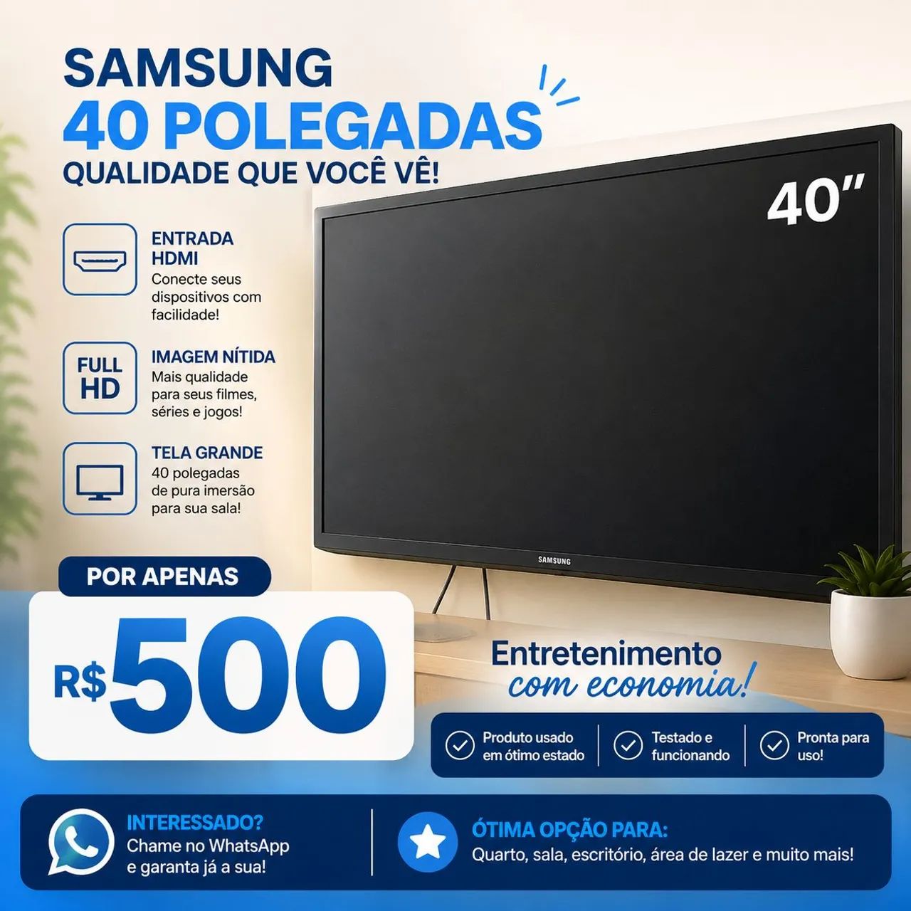Vendo televisão Samsung full HD  - Foto 3