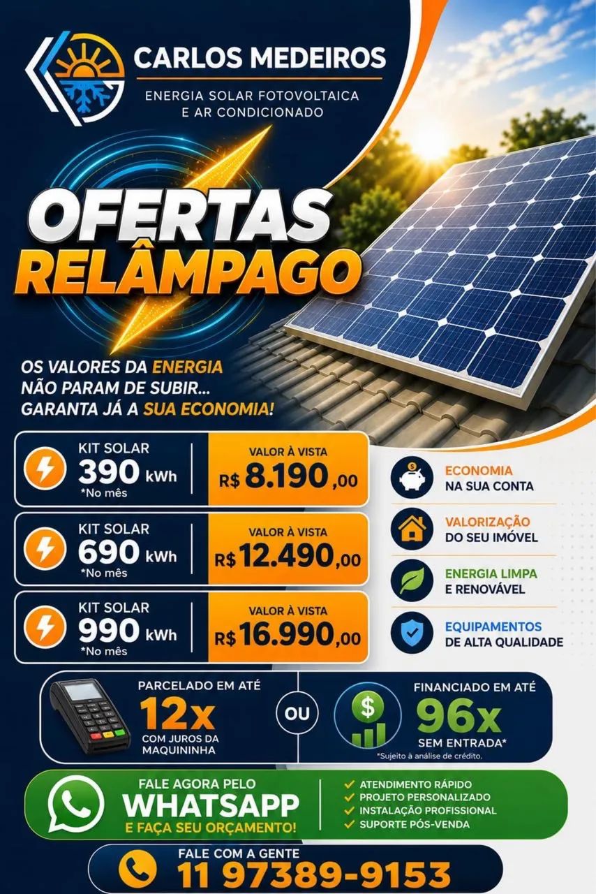 Instalação de placas solares 