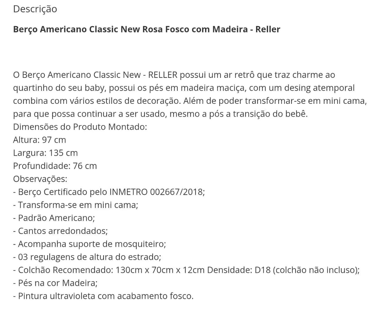 Berço/Cama Tipo Americano - Rosa - Foto 4