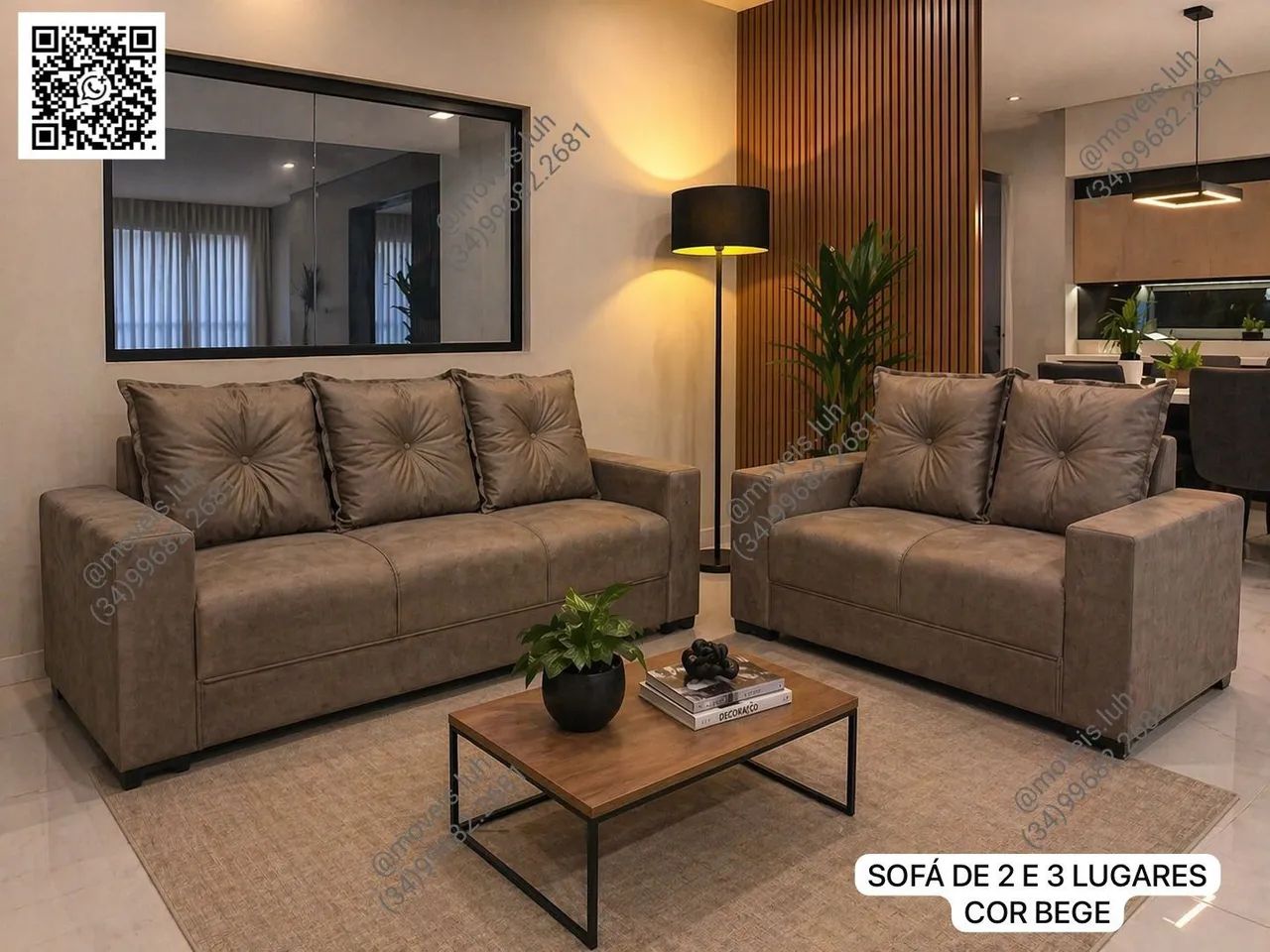 Sofa de 2 e 3 lugares (NOVOS) $999,00 A vista ou 12x 95,05  - Foto 3