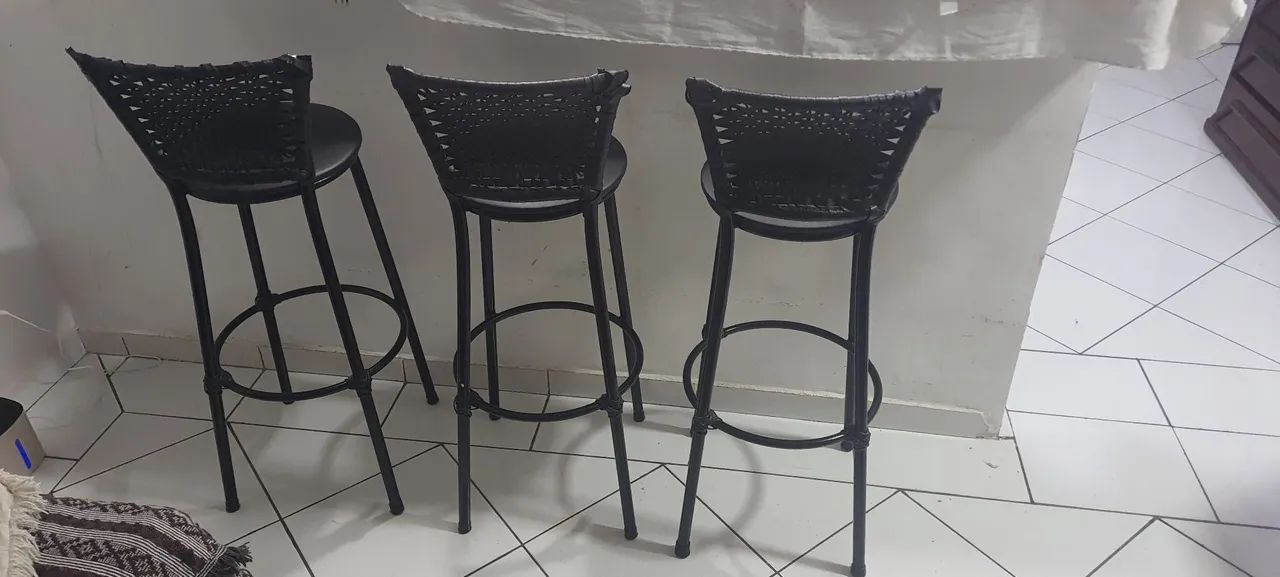 Conjunto Banquetas de ferro com assento novos extra. - Foto 4