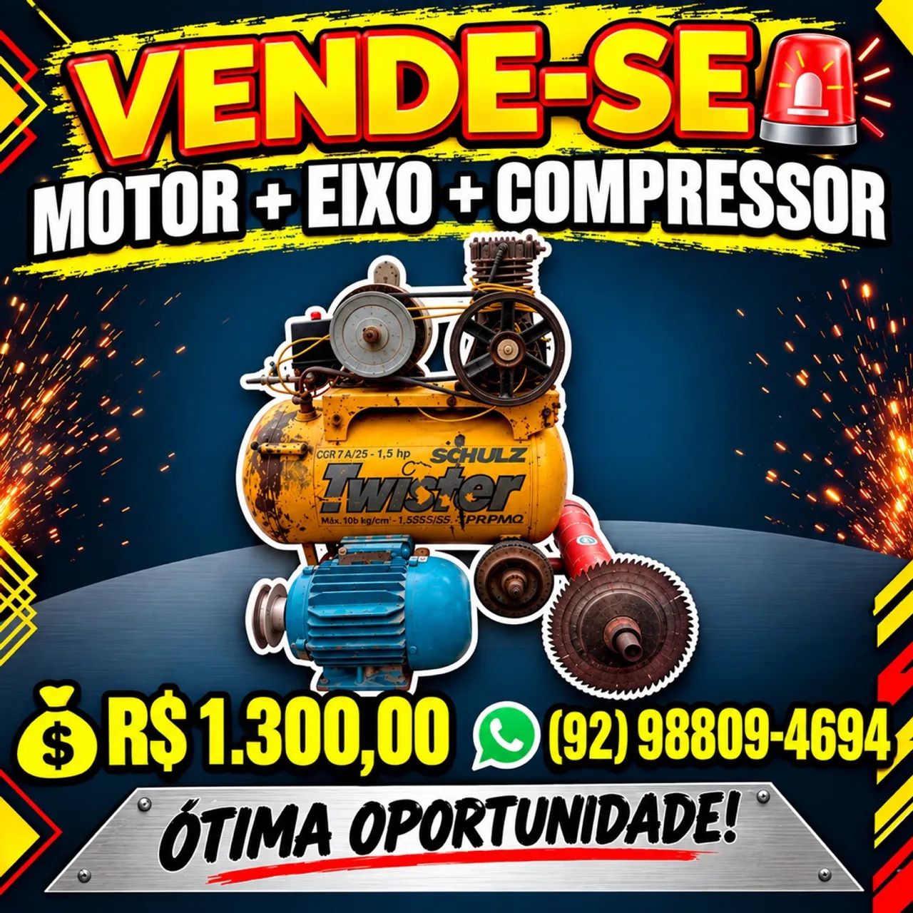 Motor+ Eixo+ Compressor 