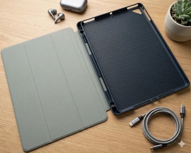 Capa Protetora Ultrafina e Leve com Suporte para Lápis Apple Compatível com iPad Air2 - Foto 2