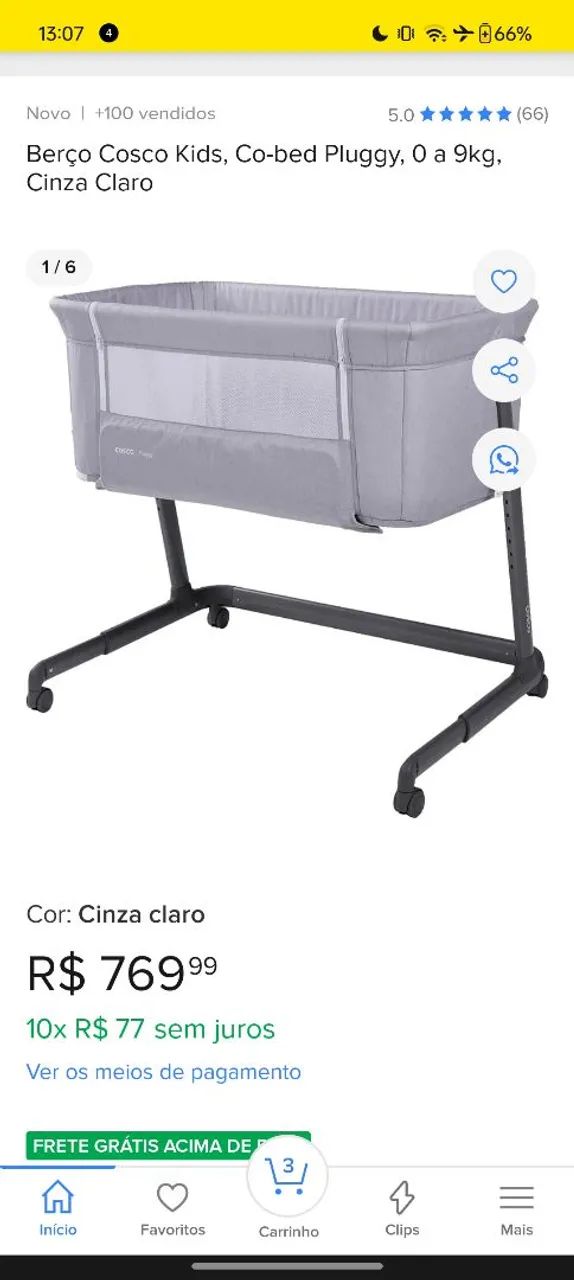 Berço acoplável cosco  - Foto 3
