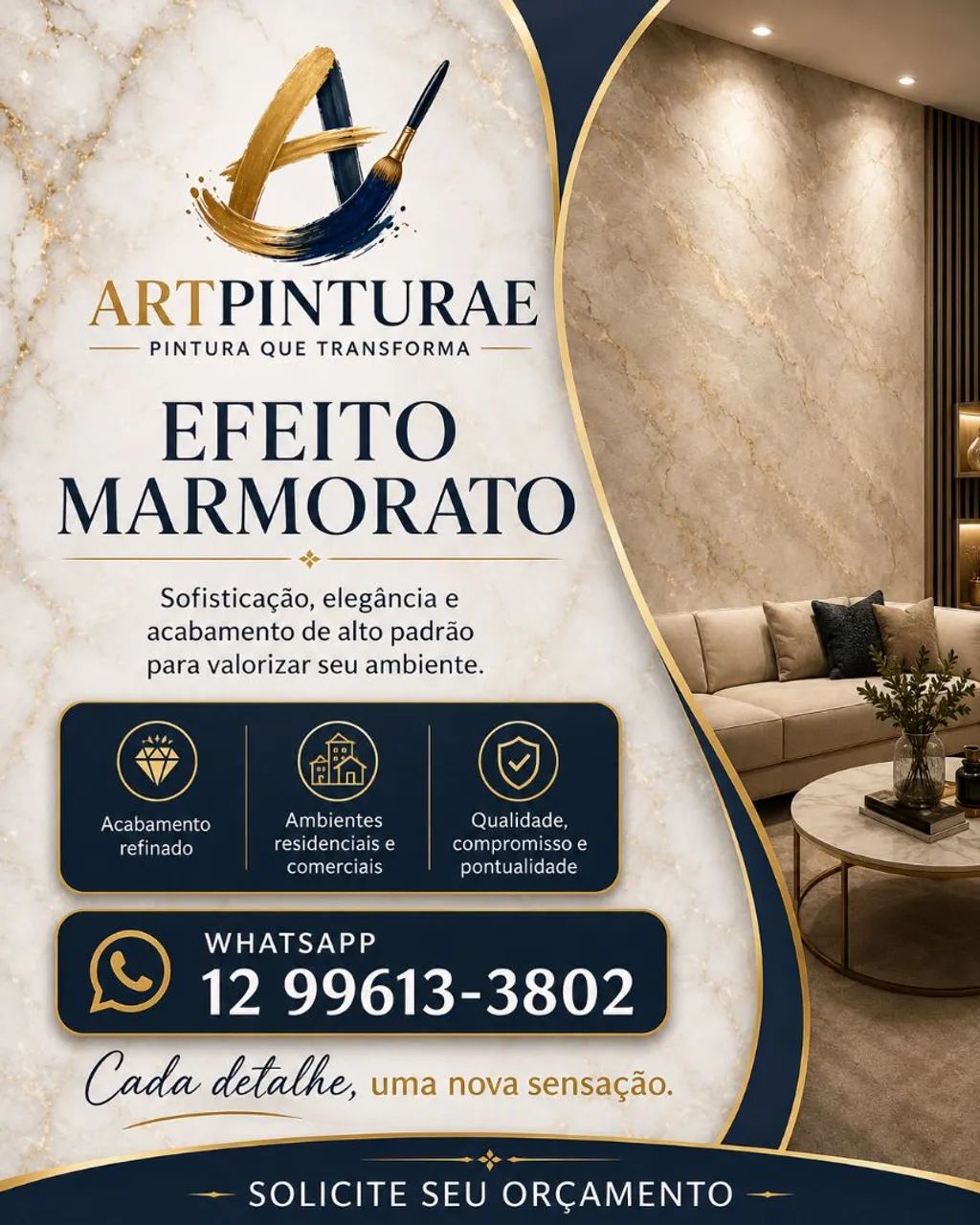 Pintura e reformas e efeitos decorativo marmorato e cimento queimado  - Foto 4