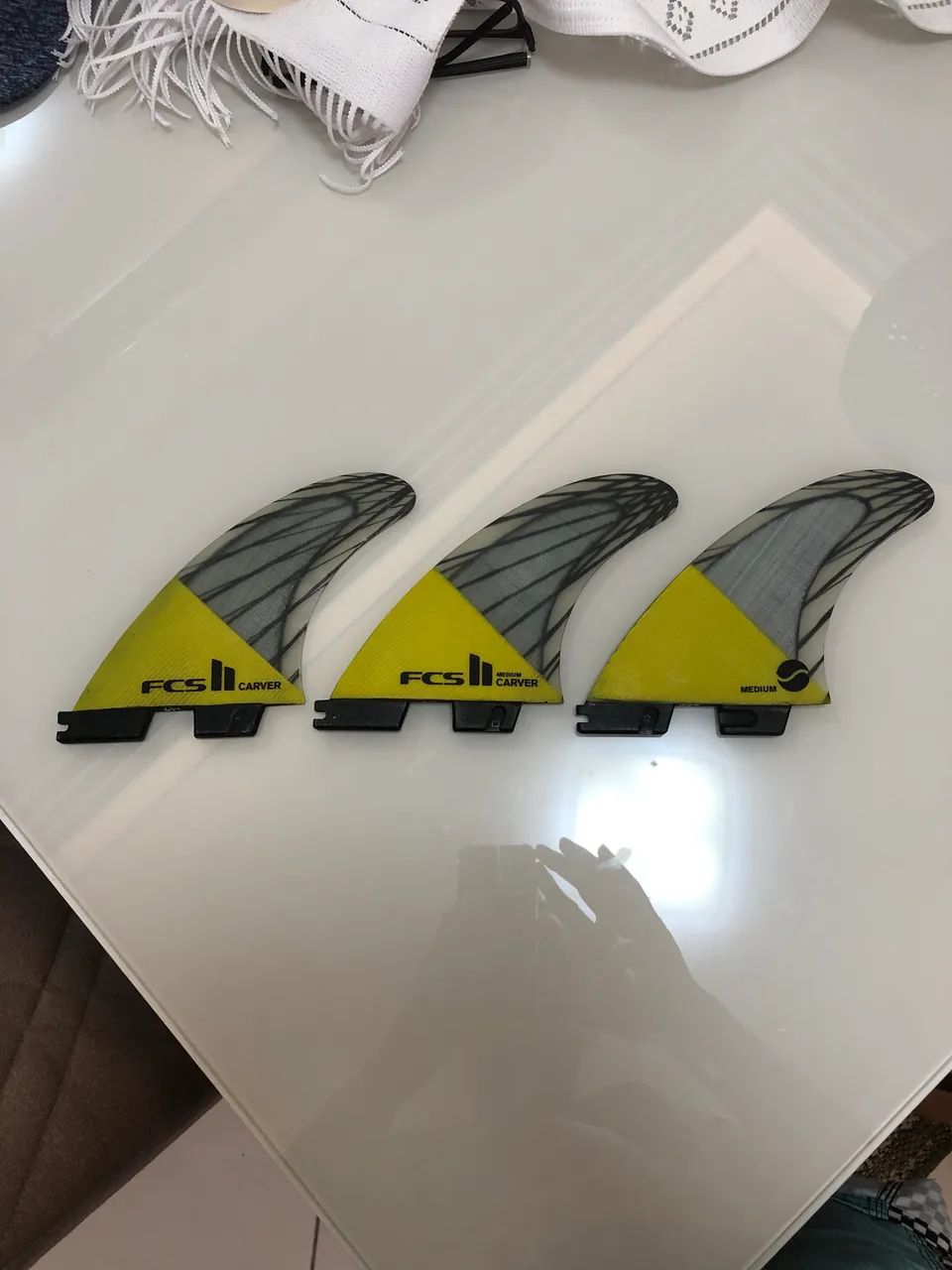 Quilhas FCS 2 Carver  Pc Carbon Tri- Medim 