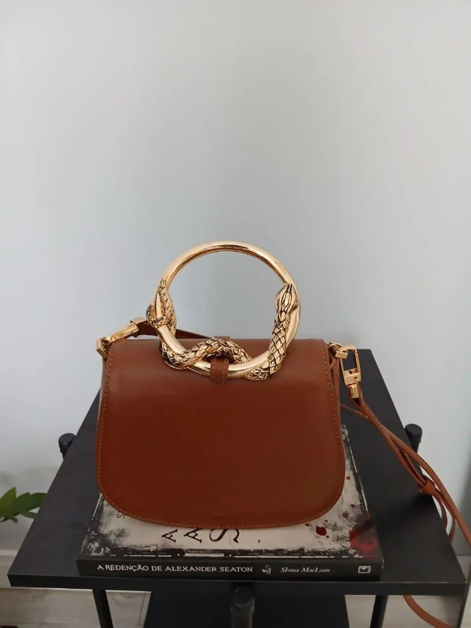 Bolsa arezzo couro legítimo caramelo - Foto 4