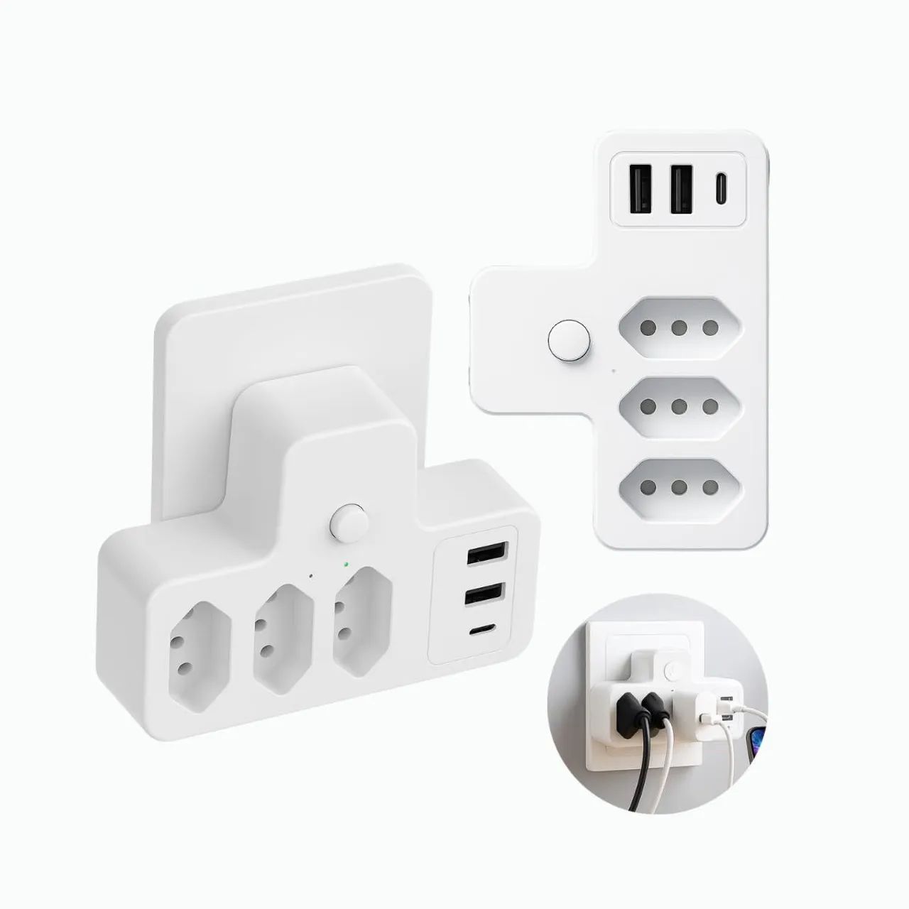 Adaptador de Tomada com USB e Tipo C - Foto 2