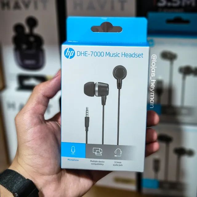 Fone de Ouvido HP DHE-7000 P2 com Microfone Som Estéreo alta qualidade