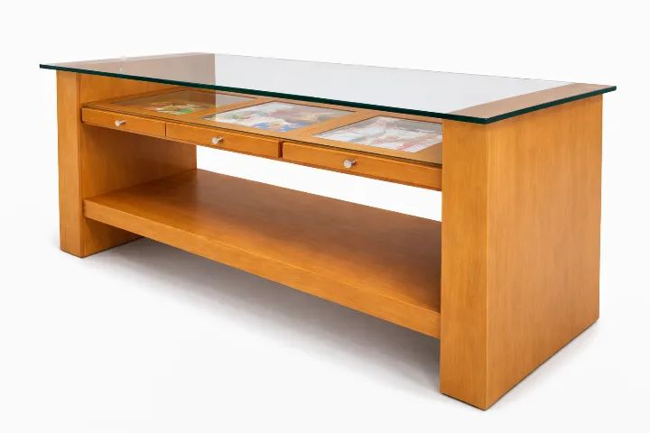 Mesa Expositora Grande com Vidro Temperado - Ideal para Lojas, Buffets e Eventos - Foto 2
